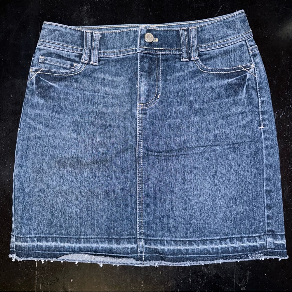 White House Black Market Jean Mini Skirt